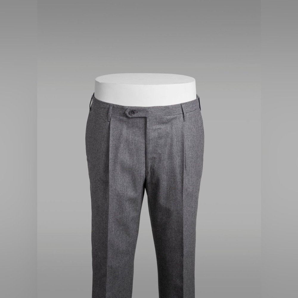 Rota Pantaloni Grey Flannel Trousers - Size 54, Made in Italy, New With Tags